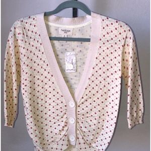 FOREVER 21 HERITAGE 81 PIN UP DOT STYLE CARDIGAN L